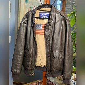 VINTAGE AIR FORCE AIRBORNE GENUINE LEATHER BOMBER JACKET XL